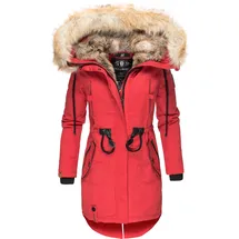 Navahoo Damen stylischer Wintermantel Winterparka mit Kunstfell-Kapuze Bombii