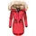 Navahoo Damen stylischer Wintermantel Winterparka mit Kunstfell-Kapuze Bombii