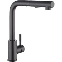 Memkey - Küchenarmatur mit schwarzer Brause, Küchenarmatur mit herausziehbarer Brause, Küchenarmatur aus gebürstetem Edelstahl 304, 360° drehbarer