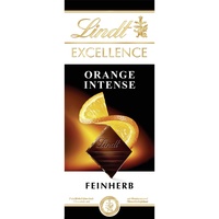 Lindt EXCELLENCE Orange Intense - Feinherbe Schokolade Tafel | Feinherbe Schokolade mit Orangen- und Mandelstückchen | Intensiver Kakao-Geschmack | Dunkle Schokolade, 100g
