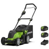 Greenworks Akku-Rasenmäher G48LM41K2X - 2x 2Ah Akku + Ladegerät