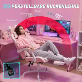 Vinsetto Gaming-Stuhl Rosa PC