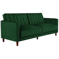 loft24 Schlafsofa Pin, Bezug in Samtoptik, Breite 207 cm, weitere Farben erhältlich grün