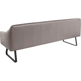 Musterring Essbank MUSTERRING "JustB SP500", grau (light grau), B:262cm H:86cm T:70cm, Sitzbänke, Essbank, Metallkufe schwarz, verschiedene Farben, Breite 220 oder 250 cm