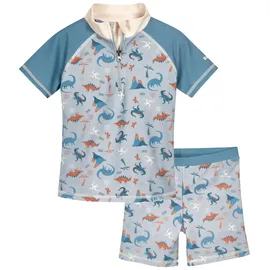 Playshoes Jungen Zweiteiler Rash-Guard-Set, Blau Dino Allover, 86-92