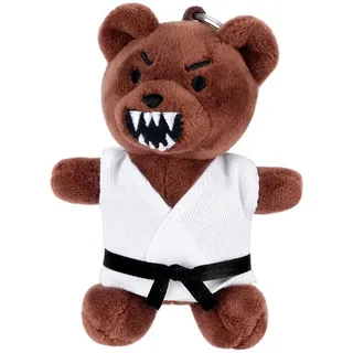 BAY-Sports Schlüsselanhänger Schlüsselanhänger Karate Taekwondo Plüschtier Stofftier Glücksbringer (Kinder & Erwachsene, Geschenk), Kuscheltier Maskottchen Geschenk Kampfsport Kickboxen Karate Taekwondo Braunbär