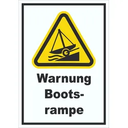 Schild Warnung Bootsrampe A0 (841x1189mm)