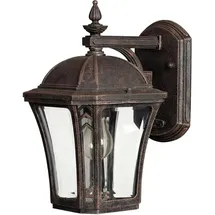 Licht-Erlebnisse Laterne Aluminium/Glas H:26,5 cm E27 IP44 1 Stück Braun Antik