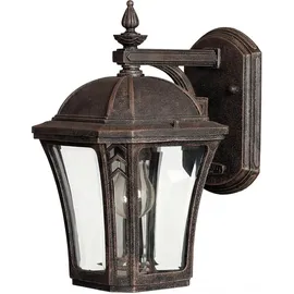 Licht-Erlebnisse Laterne Aluminium/Glas H:26,5 cm E27 IP44 1 Stück Braun Antik