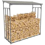 CLP Kaminholzregal Aluminium 165 x 70 x 165 cm Grau