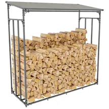 CLP Kaminholzregal Aluminium 165 x 70 x 165 cm Grau