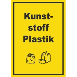 Kunststoff Plastik Mülltrennung Schild Text Symbol shopping bag hochkant A3 (297x420mm)