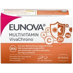 Eunova® VivaChrono: Vitamin- und Mineralstoffversorgung im Einklang mit der 'inneren Uhr“. Clever koordinierte Freisetzung - Jetzt 10% Rabatt mit dem Code stada2024 sparen*