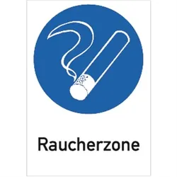 Aufkleber Raucherzone, Kombischild, Folie, 210x297 mm
