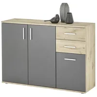 Möbelando Kommode >BC 1040< in Grau matt - 120x84x35