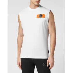 T-Shirt PLEIN SPORT "Tanktop", Herren, Gr. XL, 01, weiß, Obermaterial: 100% Baumwolle, Shirts