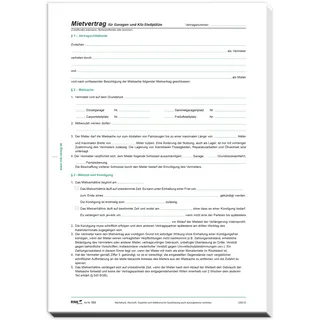 RNK Mietvertrag für Garagen und Stellplätze, 4 Seiten,
