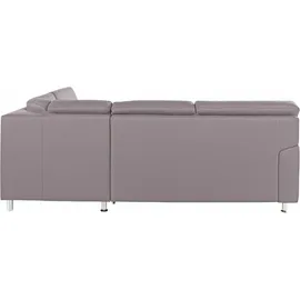sit&more Ecksofa SIT & MORE "Belfort L-Form", grau (hellgrau), B:243cm H:88cm T:218cm, Flachgewebe (100% Polyester);Luxus-Microfaser ALTARA NUBUCK (100% Polyester);Luxus-Microfaser (90% Polyester, 10% Polyamid), Sofas, Ecksofa, wahlweise mit Vorziehsitz und