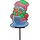 FHS International Schneemann LED Kunststoff 40 cm Erdspieß IP44 6/18 h Timer weiß