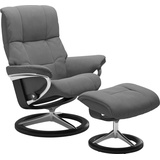Stressless Stressless® Relaxsessel »Mayfair«, (Set, Relaxsessel mit Hocker), mit Hocker, mit Signature Base, Größe S, M & L, Gestell Schwarz, grau