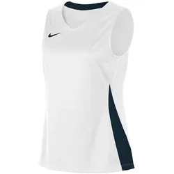 NIKE Team Fitness Damen Tank-Top mit DryFit Sport-Shirt Trainings-Shirt NT0211-101 Weiß/Dunkelblau - XXL
