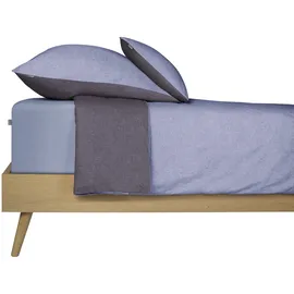 SCHIESSER Doubleface Renforcé hellblau/marine 135 x 200 cm + 80 x 80 cm