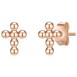 Glanzstücke München Ohrstecker Kreuz Sterling Silber in Roségold Ohrringe   Damen 