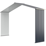 COSTWAY Erweiterungsbox Gerätehaus Metall, 340 x 64 x 210 cm, Geräteschuppen abschließbar, Gartenhaus mit 4 Luftschlitzen & Schiebetür, Garten Schuppen, Metallschuppen Geräteschuppen Outdoor