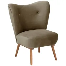 58 aufm Kessel Cocktailsessel Kayra Samtvelours 58 x 0 x 0 cm Beige/Gelb mit Relax-Funktion