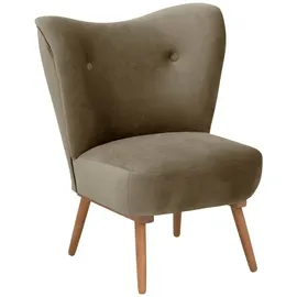 58 aufm Kessel Cocktailsessel Kayra Samtvelours 58 x 0 x 0 cm Beige/Gelb mit Relax-Funktion