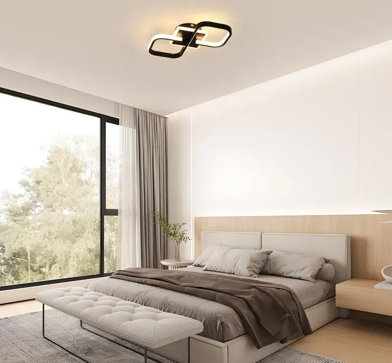 LED-Deckenleuchte aus Acryl, schwarz, 36W, warmweißes Licht 3000K