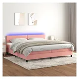 vidaXL Boxspringbett 200 x 200 cm Rosa