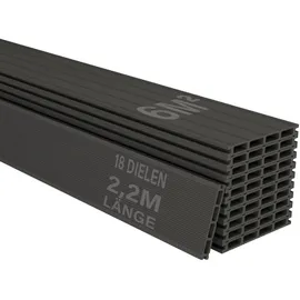 Juskys Terrassendiele 220 cm grau
