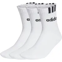adidas 3er Pack 3-Streifen Linear Half-Crew Cushioned Socken White/Black 28-30