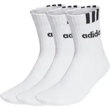 adidas 3er Pack 3-Streifen Linear Half-Crew Cushioned Socken White/Black 28-30