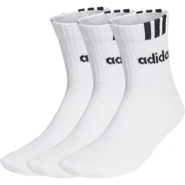 adidas 3er Pack 3-Streifen Linear Half-Crew Cushioned Socken White/Black 28-30