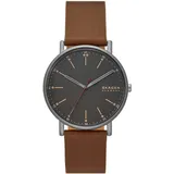 Skagen Signatur Quartz/3 Zeigerwerk 40 mm Gehäusegröße mit einem Lederarmband