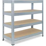 shelfplaza PRO 115x120x40 cm Schwerlastregal in verzinkt mit 4 Böden und 200 kg Traglast pro Boden