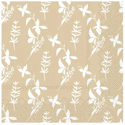 Chic Antique Serviette mit Blumen, L33/B33 cm, honig
