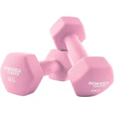 Miweba Sports Kurzhantel Gymnastikhanteln NKH100 - 9 Gewichtsklassen, (Set, Hanteln, Kurzhanteln, Gymnastikhanteln, Hantelset), Aerobic Hantel Set Kurzhantel Fitnesshanteln Gewichte beige|rosa 2 x 6,0 kg