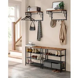 VASAGLE Wandgarderobe LCR12BX braun Metall 5 Haken 66,0 x 27,0 cm