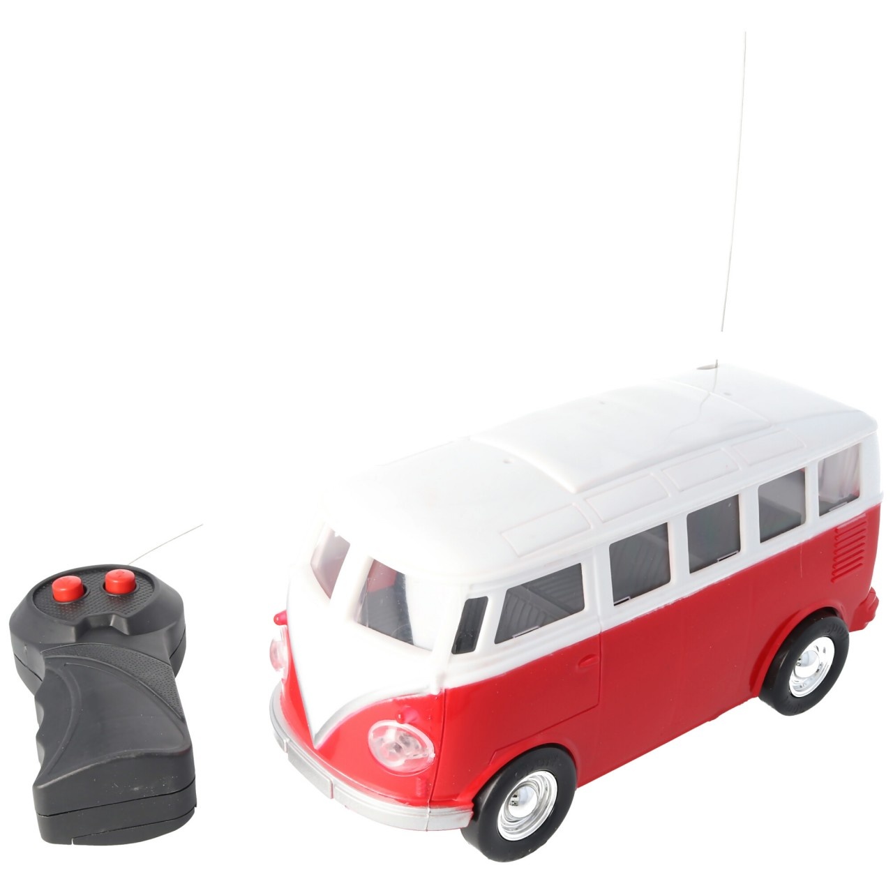 Retrobus Bulli RC-Model im Maßstab 1:24 Farbe rot inklusive 5 AA Mignon Batterien