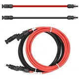 SOLARTRONICS Verlängerungskabel 4mm2 inkl. Solarstecker 2x12m - PV Kabel H1Z2Z2-K beidseitig rot/schwarz - Photovoltaik Kabel mit Stecker - Solarkabel für PV Solaranlage - Made in Germany