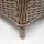 Mendler 2er-Set Poly-Rattan Stuhl HWC-E98, Rattanstuhl Gartenstuhl Korbsessel, Spun Poly halbrundes Rattan beige Kissen grau