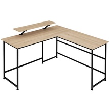 Tectake Schreibtisch Melrose 140 x 130 x 76,5 cm - Braun