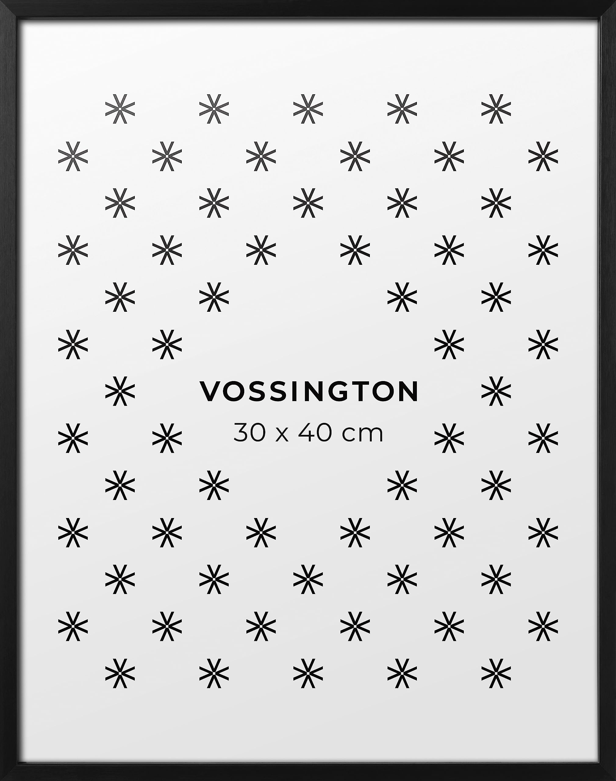 Vossington Bilderrahmen 30x40 Schwarz - Metall - Modernes und schmales Design - Rahmen für 1 Bild, Foto, Poster oder Puzzle im Format 30 x 40 cm (40x30 cm)