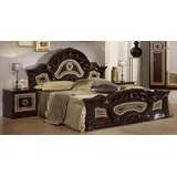 JVmoebel Schlafzimmer-Set Bett Doppel Hotel Antik Betten 2x Nachttisch Schlafzimmer Möbel 3tlg, Made in Italy braun