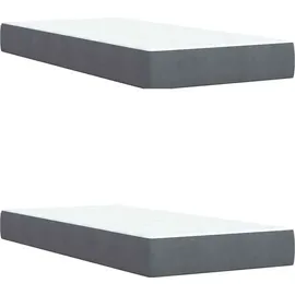 vidaXL Boxspringbett mit Matratze Dunkelgrau 200x200 cm Samt - Grau