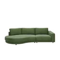 Jette Home Organisches Einzelsofa in Feincord Sila ¦ grün ¦ Maße (cm): B: 330 H: 85 T: 166.0