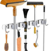 KYDIFS Besenhalterung Wand, Wandhalterung, Edelstahl Gerätehalter, Besen Mop Halter für Küche Badezimmer Garten Multifunktionen( 4 Halter )